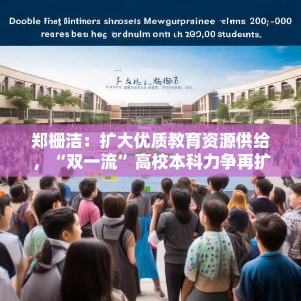 郑栅洁：扩大优质教育资源供给，“双一流”高校本科力争再扩招2万人