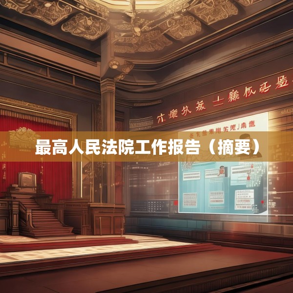 最高人民法院工作报告（摘要）
