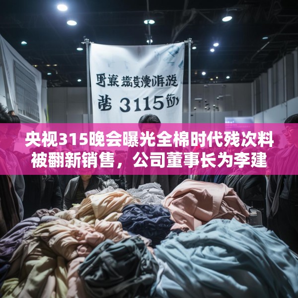 央视315晚会曝光全棉时代残次料被翻新销售，公司董事长为李建全