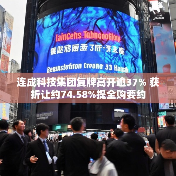 连成科技集团复牌高开逾37% 获折让约74.58%提全购要约