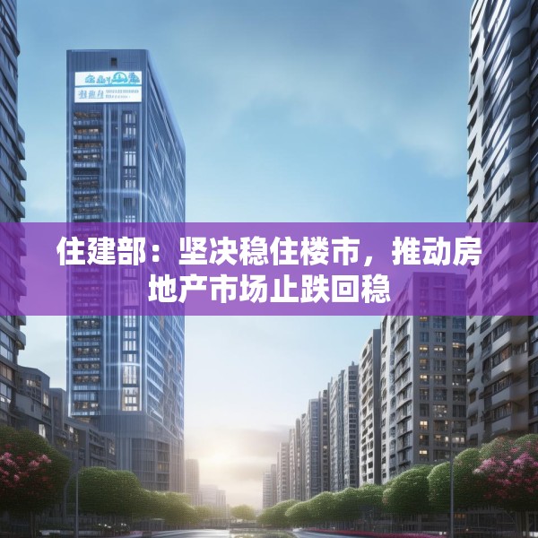 住建部：坚决稳住楼市，推动房地产市场止跌回稳