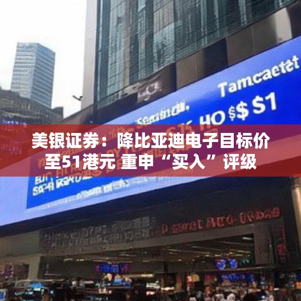 美银证券：降比亚迪电子目标价至51港元 重申“买入”评级