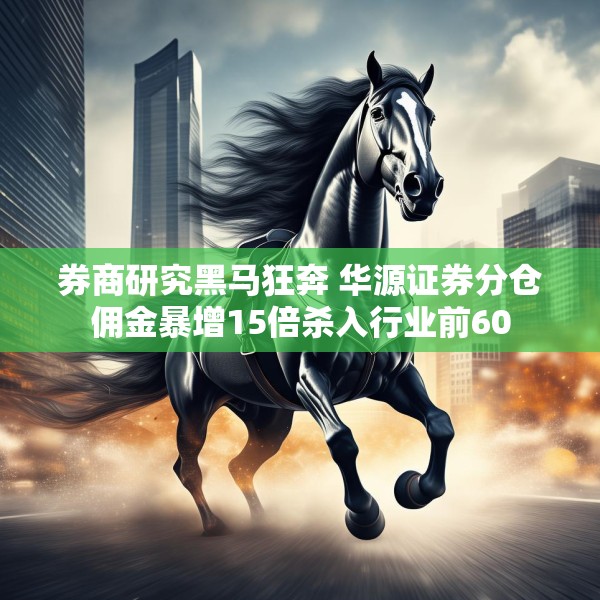 券商研究黑马狂奔 华源证券分仓佣金暴增15倍杀入行业前60