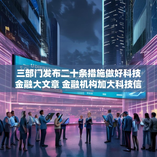三部门发布二十条措施做好科技金融大文章 金融机构加大科技信贷投放力度
