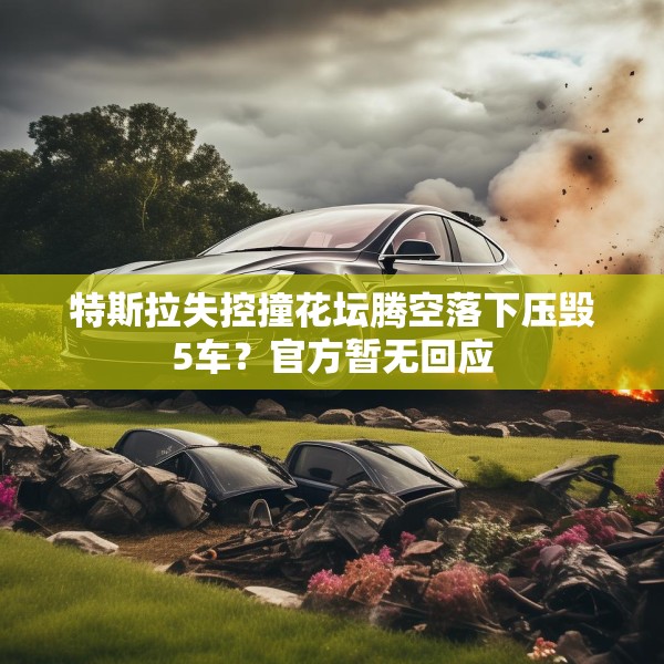 特斯拉失控撞花坛腾空落下压毁5车？官方暂无回应