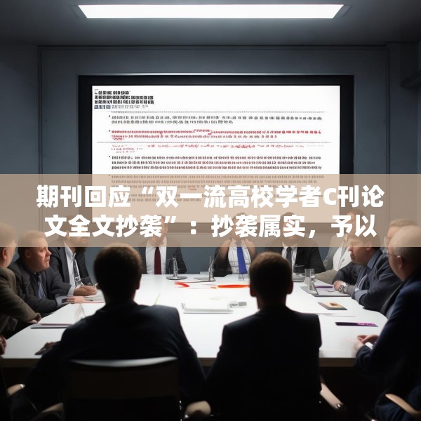 期刊回应“双一流高校学者C刊论文全文抄袭”：抄袭属实，予以撤稿