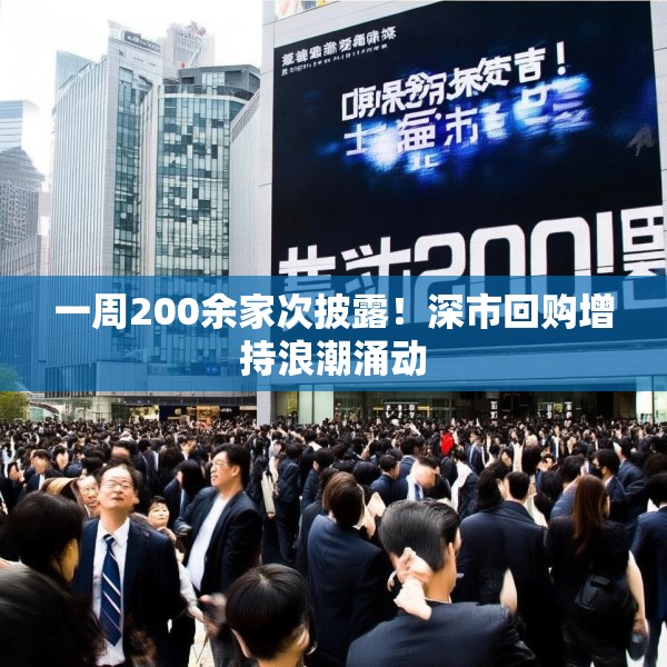 一周200余家次披露！深市回购增持浪潮涌动