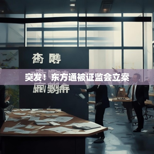 突发！东方通被证监会立案