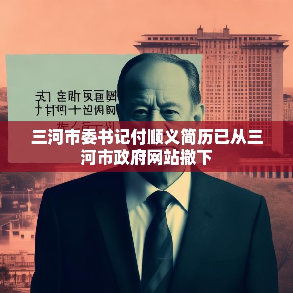三河市委书记付顺义简历已从三河市政府网站撤下