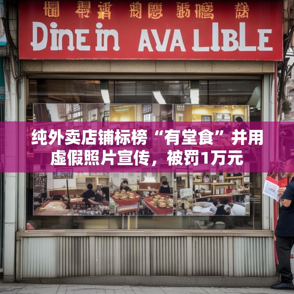 纯外卖店铺标榜“有堂食”并用虚假照片宣传，被罚1万元