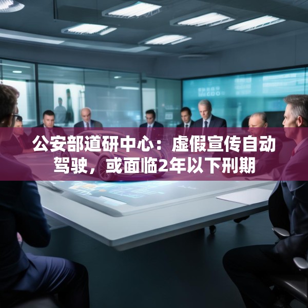 公安部道研中心：虚假宣传自动驾驶，或面临2年以下刑期