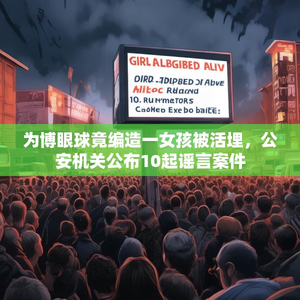 为博眼球竟编造一女孩被活埋，公安机关公布10起谣言案件