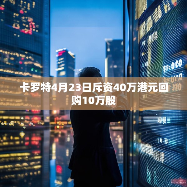 卡罗特4月23日斥资40万港元回购10万股