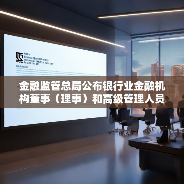 金融监管总局公布银行业金融机构董事（理事）和高级管理人员任职资格管理办法