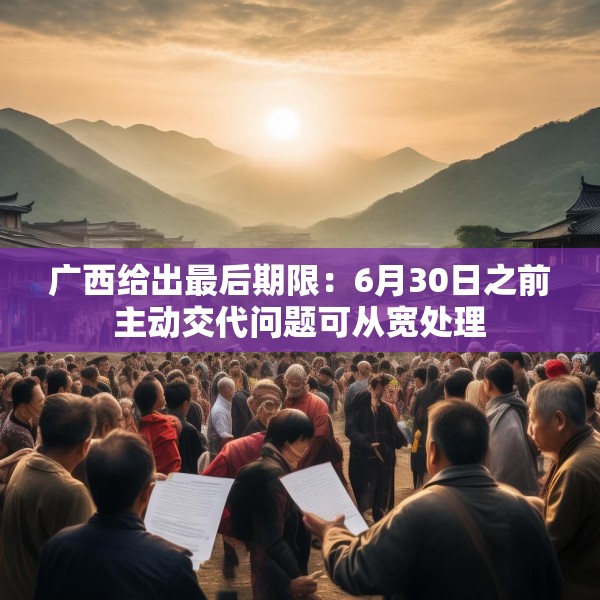 广西给出最后期限：6月30日之前主动交代问题可从宽处理