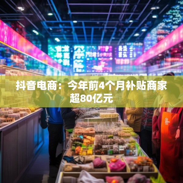 抖音电商：今年前4个月补贴商家超80亿元