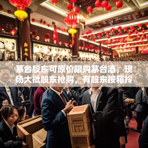 茅台股东可原价限购茅台酒，现场大批股东抢购，有股东按箱拎