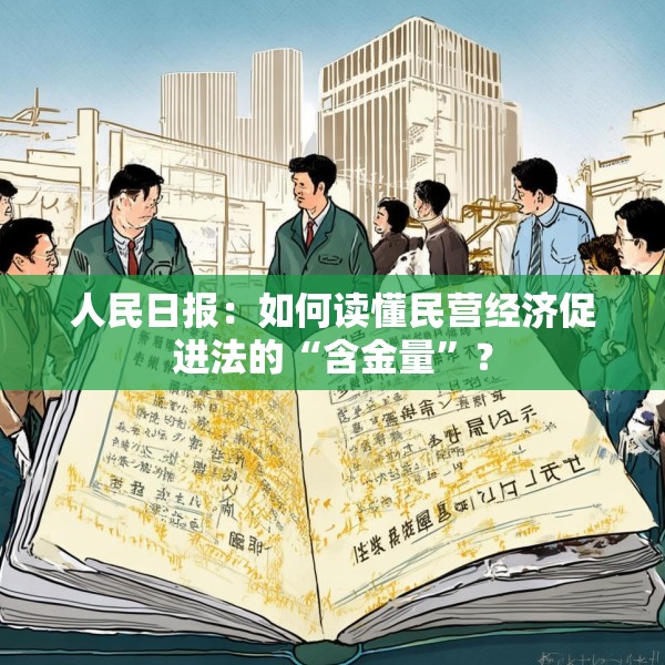 人民日报：如何读懂民营经济促进法的“含金量”？