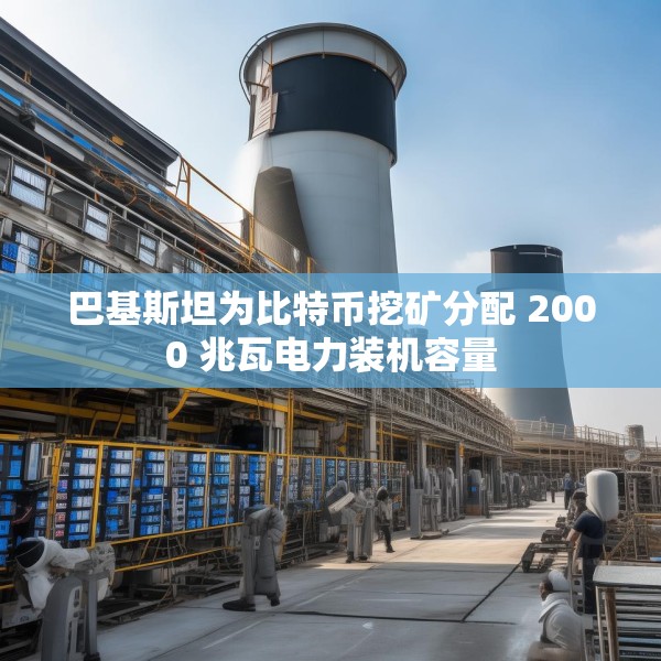 巴基斯坦为比特币挖矿分配 2000 兆瓦电力装机容量