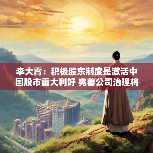 李大霄：积极股东制度是激活中国股市重大利好 完善公司治理将夯实中国股市基础