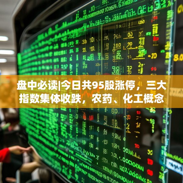 盘中必读|今日共95股涨停，三大指数集体收跌，农药、化工概念午后大涨