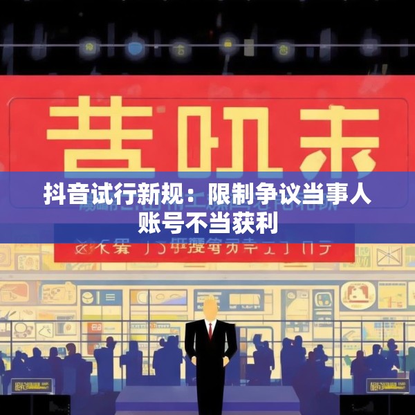 抖音试行新规：限制争议当事人账号不当获利