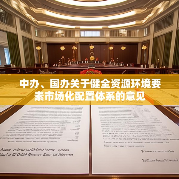 中办、国办关于健全资源环境要素市场化配置体系的意见