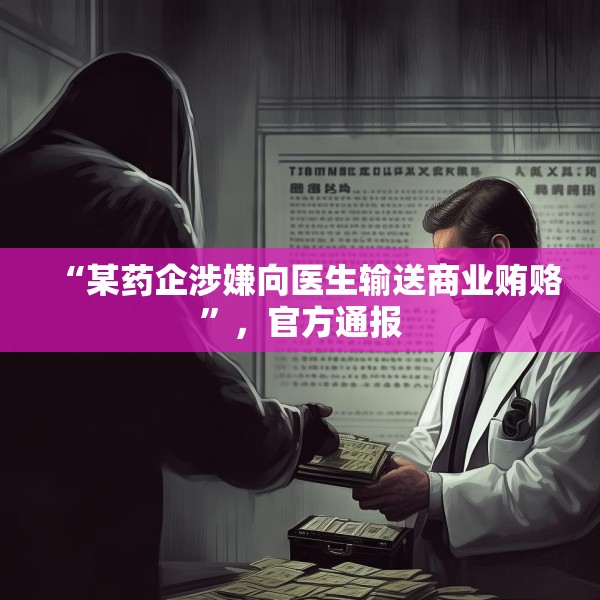 “某药企涉嫌向医生输送商业贿赂”，官方通报