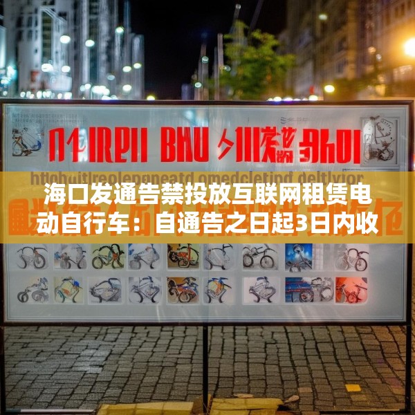 海口发通告禁投放互联网租赁电动自行车：自通告之日起3日内收回已投放车辆