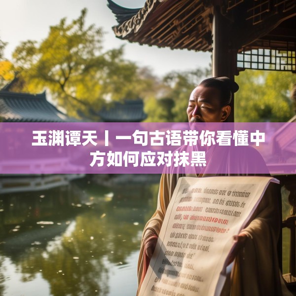 玉渊谭天丨一句古语带你看懂中方如何应对抹黑
