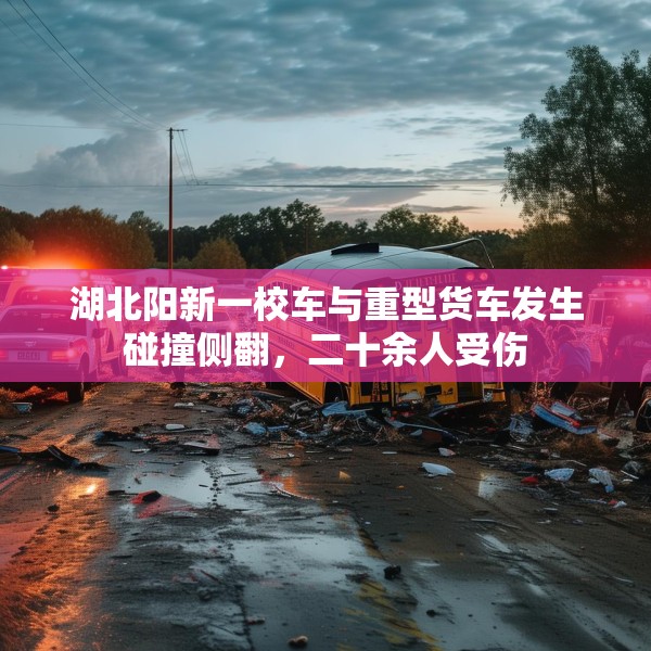湖北阳新一校车与重型货车发生碰撞侧翻，二十余人受伤