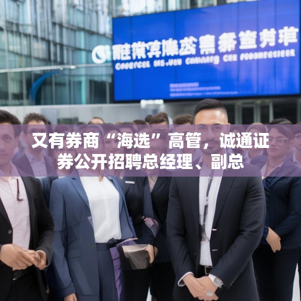 又有券商“海选”高管，诚通证券公开招聘总经理、副总