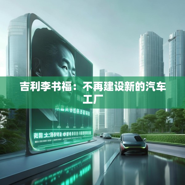 吉利李书福：不再建设新的汽车工厂