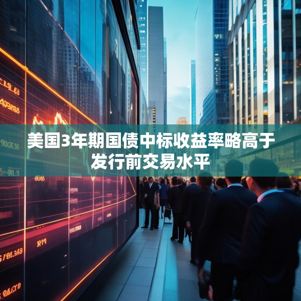 美国3年期国债中标收益率略高于发行前交易水平