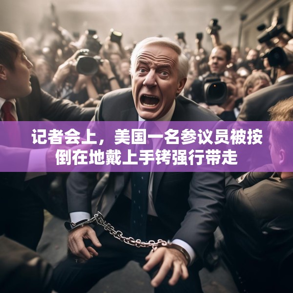 记者会上，美国一名参议员被按倒在地戴上手铐强行带走