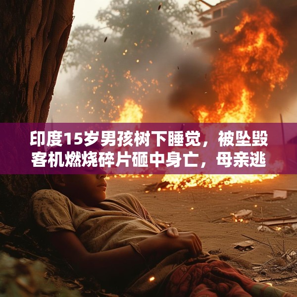 印度15岁男孩树下睡觉，被坠毁客机燃烧碎片砸中身亡，母亲逃出火海