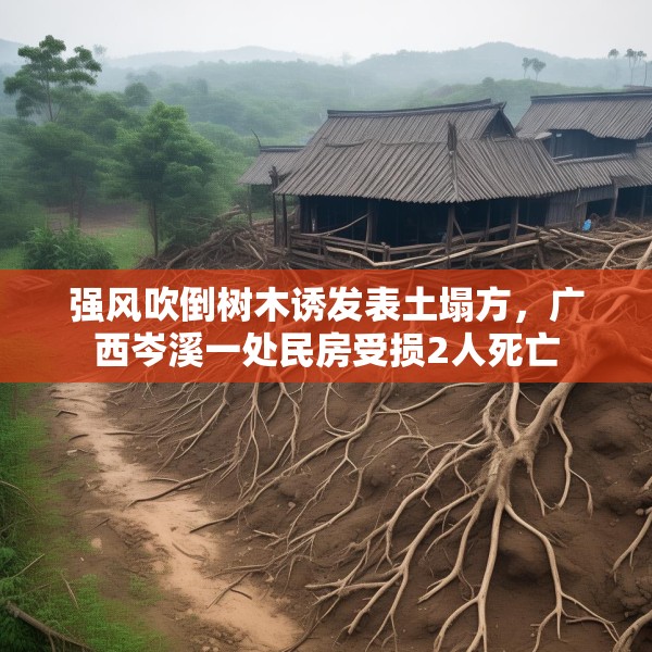 强风吹倒树木诱发表土塌方，广西岑溪一处民房受损2人死亡
