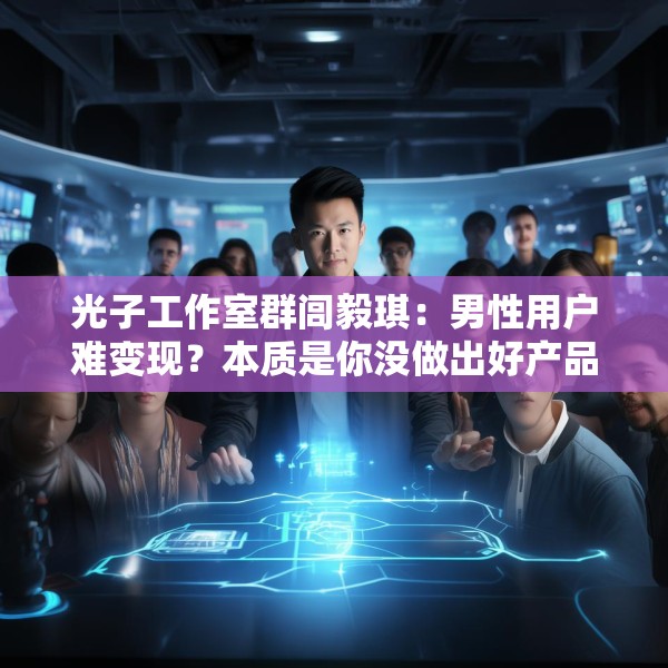光子工作室群闾毅琪：男性用户难变现？本质是你没做出好产品